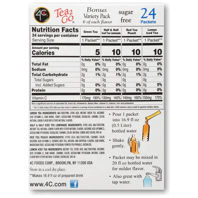 4C Ice Tea Mix - Variety Pack - 24 Packets