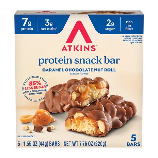 Atkins - Snack Bar - Caramel Chocolate Nut Roll - 5 Bars