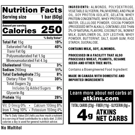 Atkins - Meal Bars - Chocolaty Almond Butter - 5 Bars