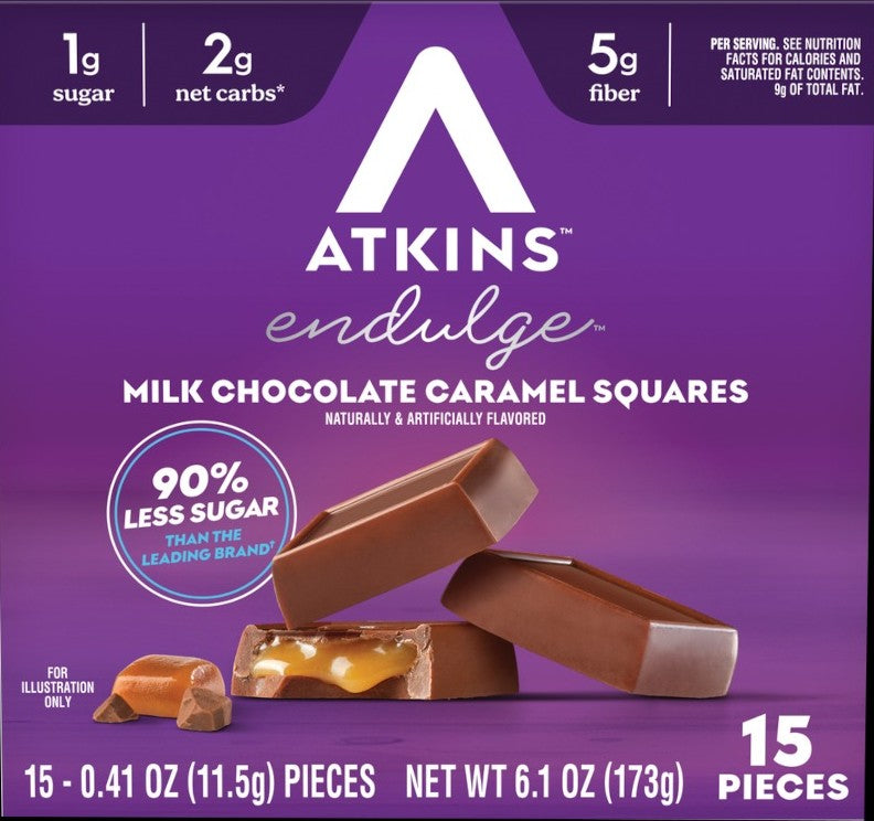 Atkins Endulge - Milk Chocolate Caramel Squares - 170g