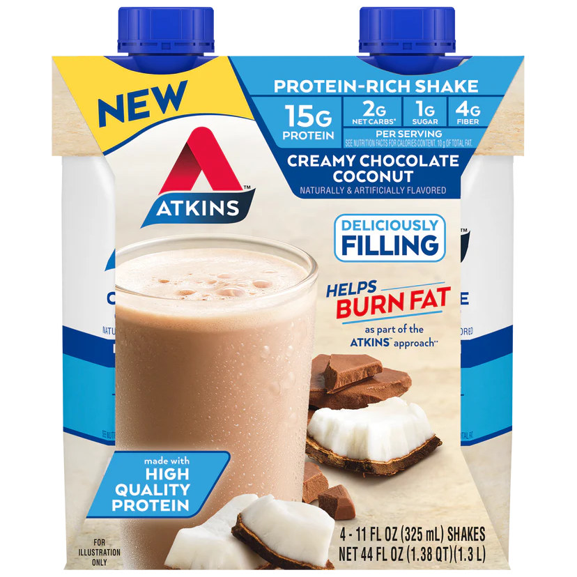 Atkins Shakes - Creamy Chocolate Coconut - 4 Pk