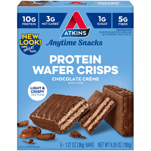 Atkins - Protein Wafer Crisp - Crème au chocolat - 5 barres