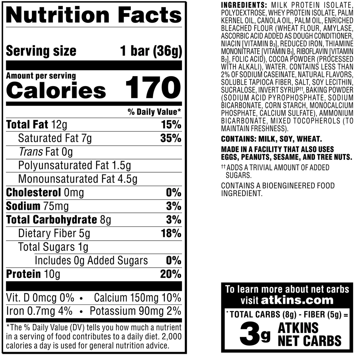 Atkins - Protein Wafer Crisp - Crème au chocolat - 5 barres