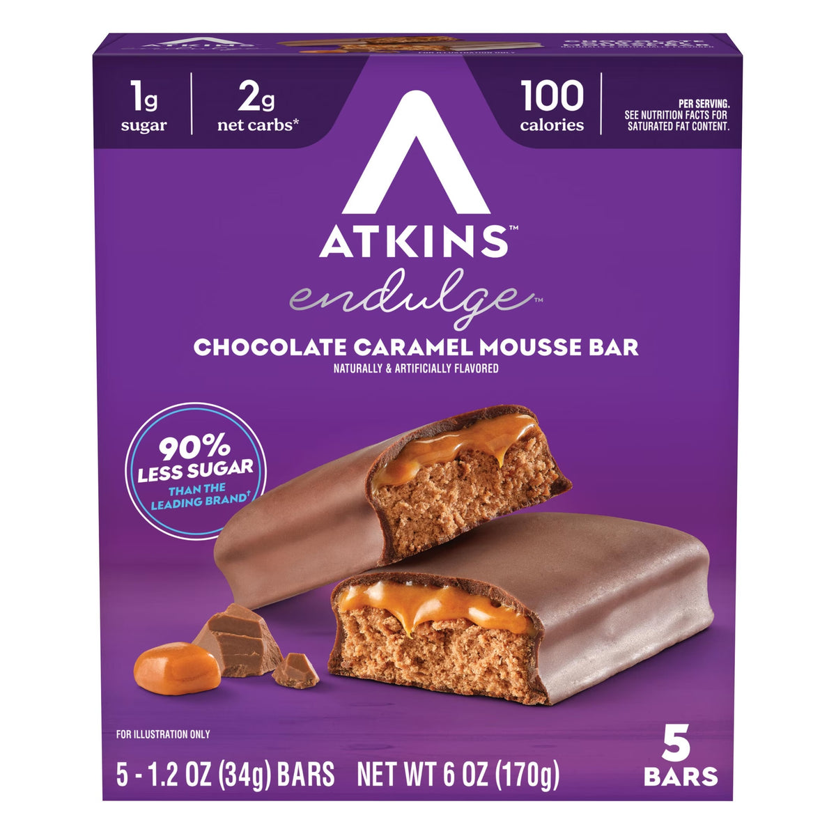 Atkins Endulge Bars - Mousse au chocolat et au caramel - 5 barres