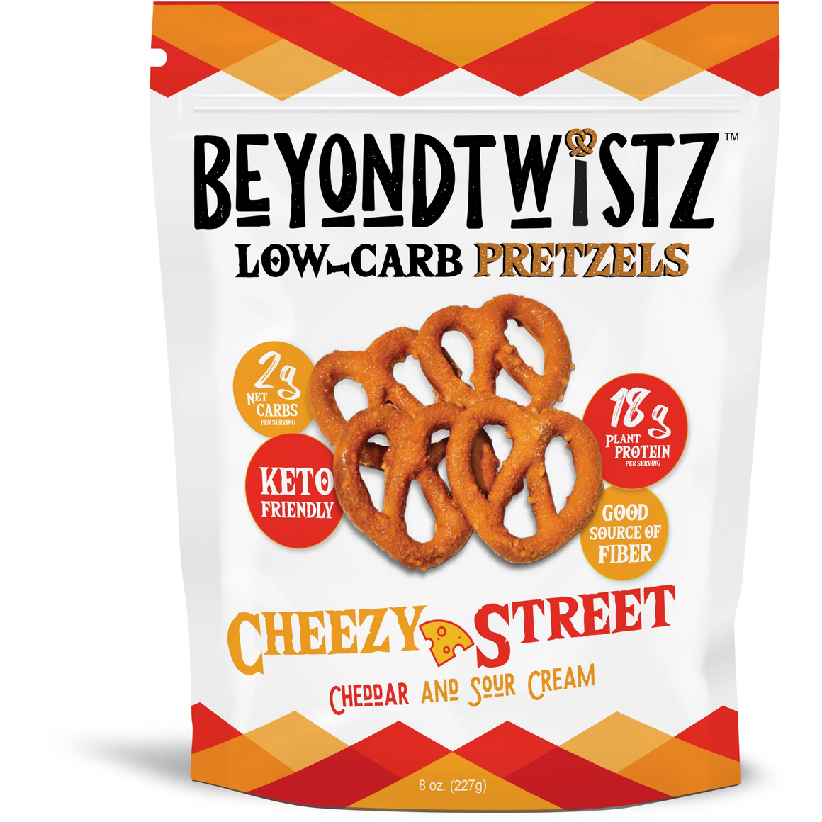 BeyondTwistz - Low Carb Pretzels - Cheezy Street - 8 oz Bag