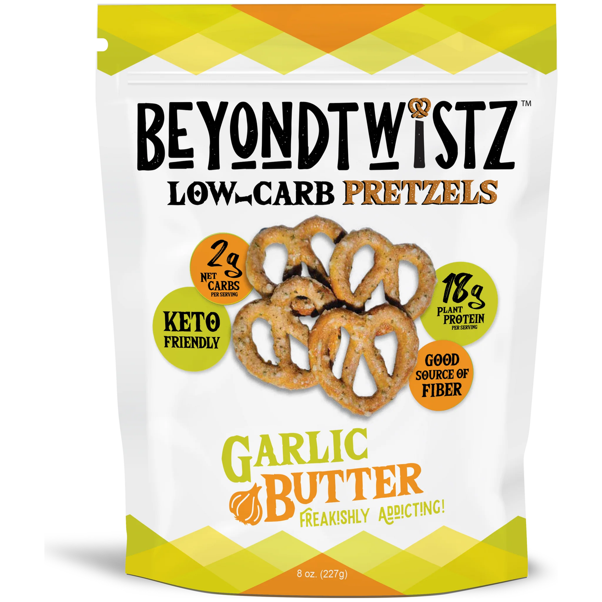 BeyondTwistz - Low Carb Pretzels - Garlic Butter - 8 oz Bag