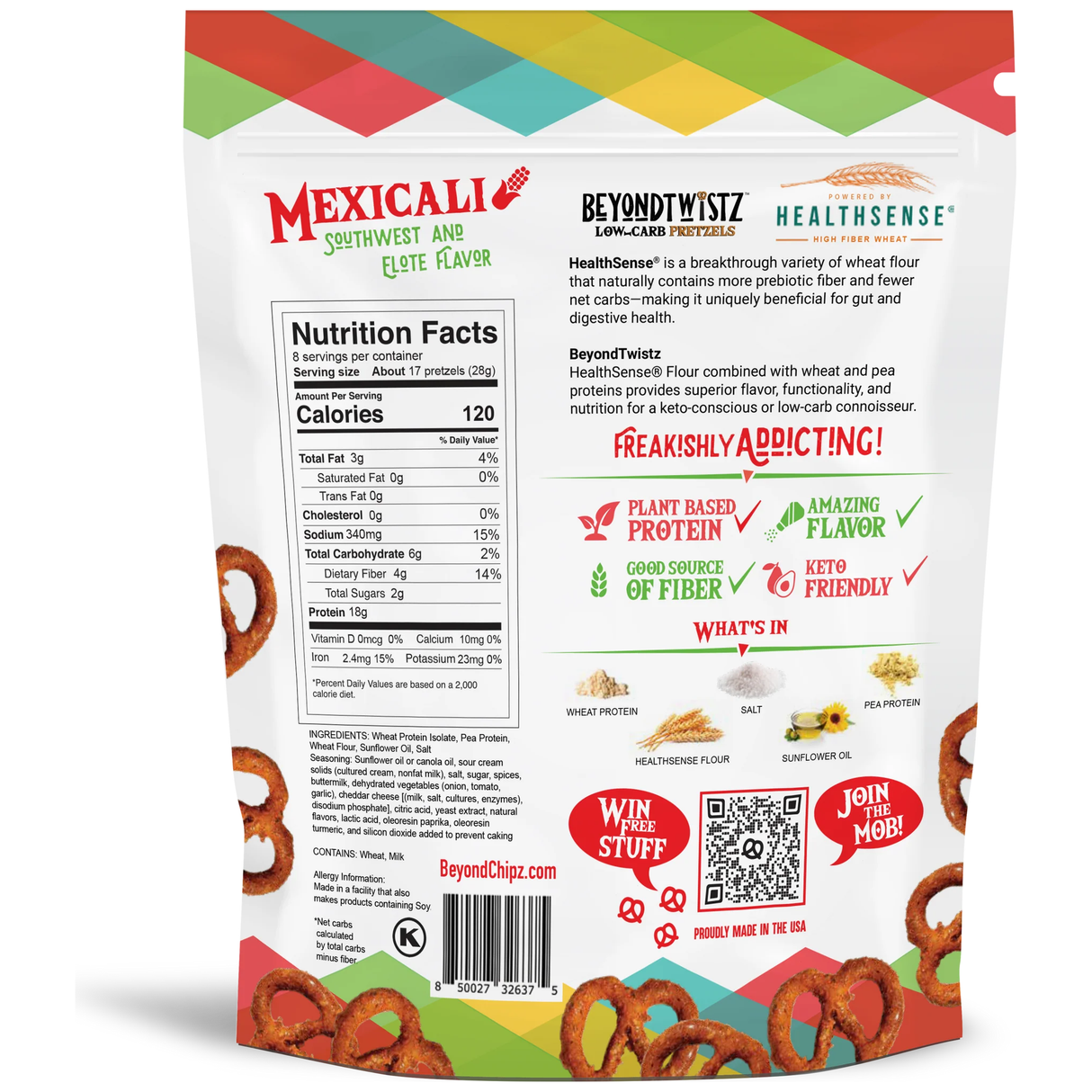 *BeyondTwistz - Low Carb Pretzels - Mexicali - 8 oz Bag