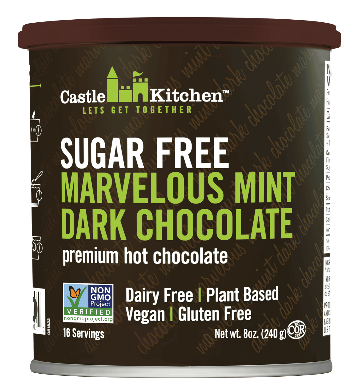 Castle Kitchen - Sugar Free Hot Chocolate - Mint Dark Chocolate - 240g