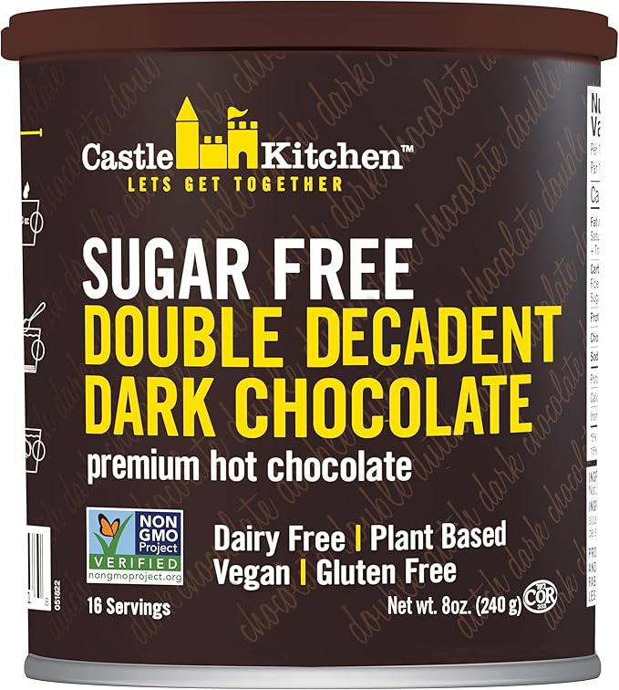 Castle Kitchen - Sugar Free Hot Chocolate - Double Decadent Dark Chocolate - 240g