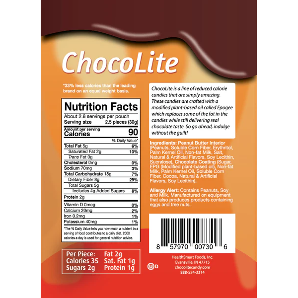 HealthSmart - ChocoLite - Peanut butter Patties (11 Pieces Pouch) - 132g
