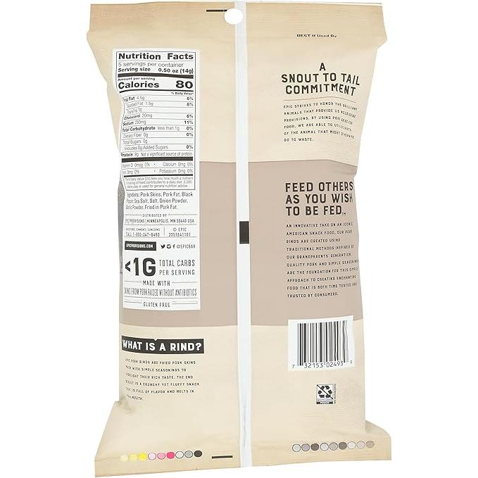 Epic - Pork Rinds - Sea Salt & Pepper - 70g