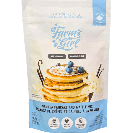 Farm Girl - Mélange à pâtisserie Keto sans gluten - Mélange à crêpes et gaufres à la vanille - 10.58 oz.
