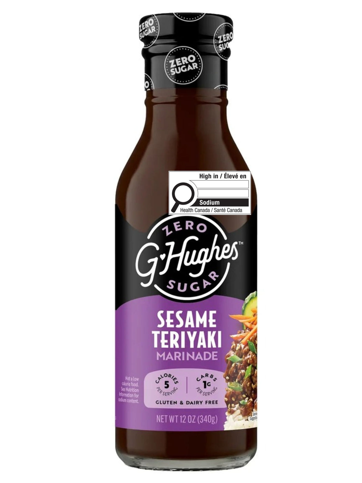 G Hughes Marinade - Teriyaki au sésame sans sucre - 12 oz.