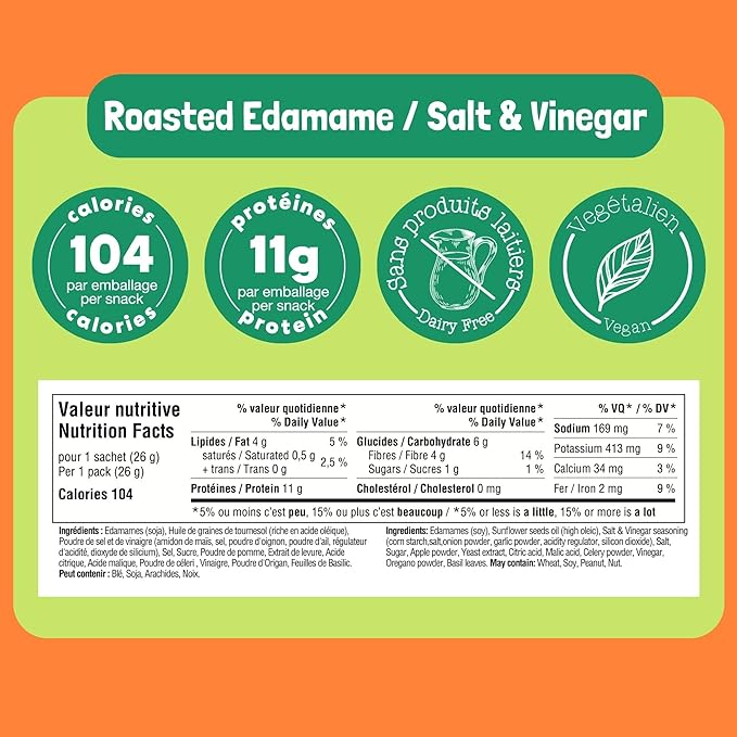 Go Nutrition - GoBeanz Crunchy Roasted Edamame - Salt & Vinegar- 26g