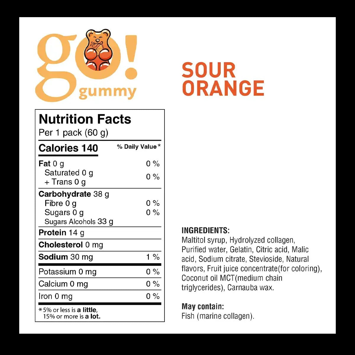 Go Nutrition - Go Gummy Protein - Sour Orange - 60g