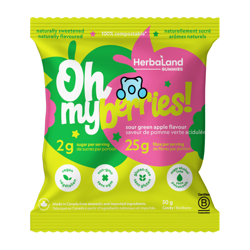 Herbaland - Oh My! Berries - Sour Green Apple Gummies - 50g