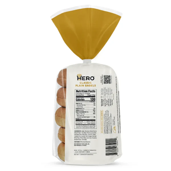 Hero - Low Carb Bagels - Classic Plain - 5 Bagels