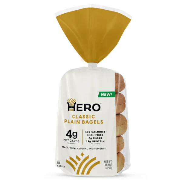Hero - Low Carb Bagels - Classic Plain - 5 Bagels