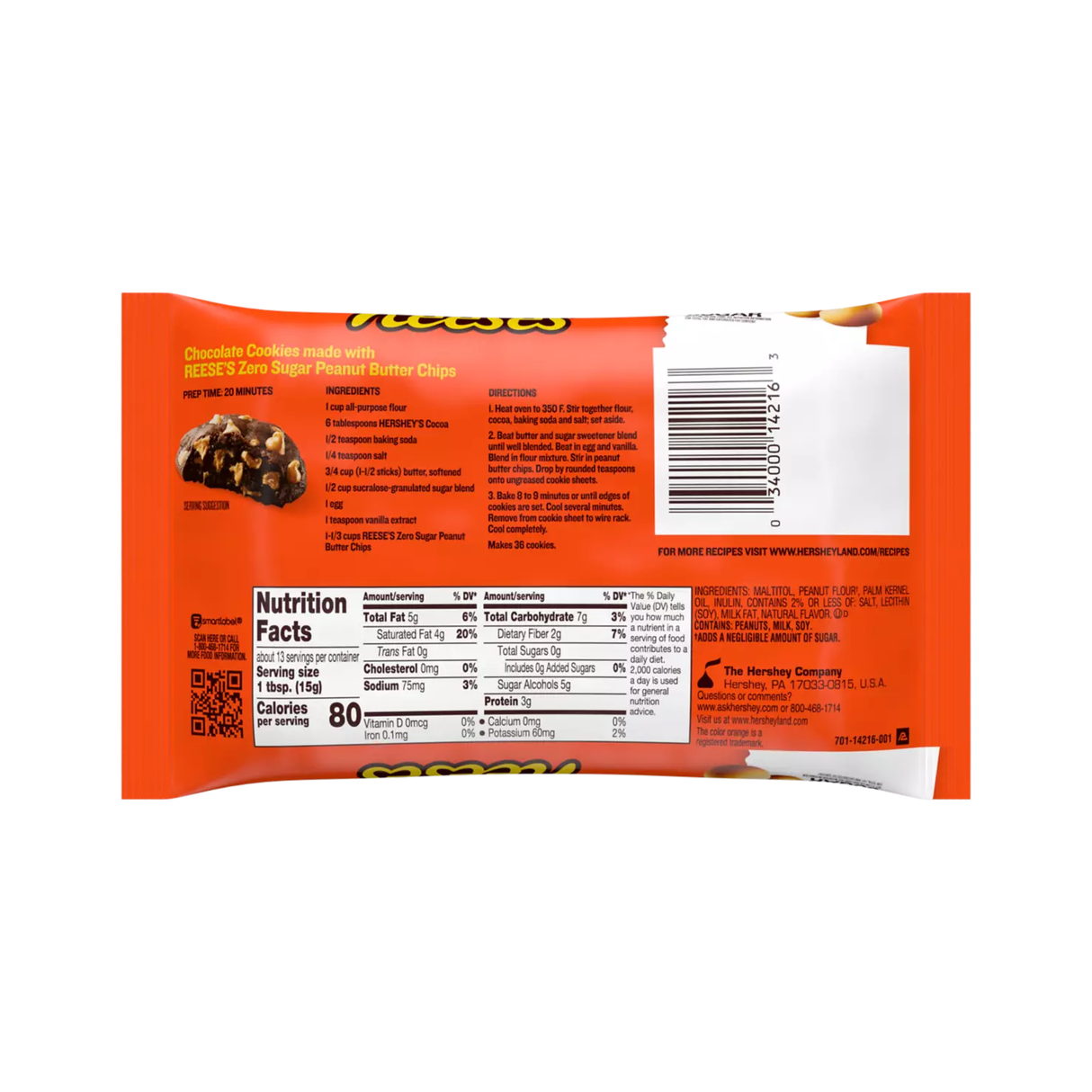 Hershey's - Zero Sugar Baking Chips - Reese's Peanut Butter - 7 oz