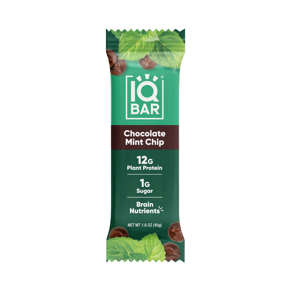 IQBAR - Vegan and Keto Protein Bars - Chocolate Mint Chip - 45g