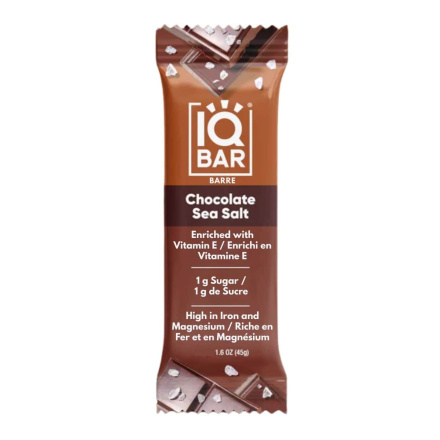 IQBAR - Vegan and Keto Protein Bars - Chocolate Sea Salt - 45g