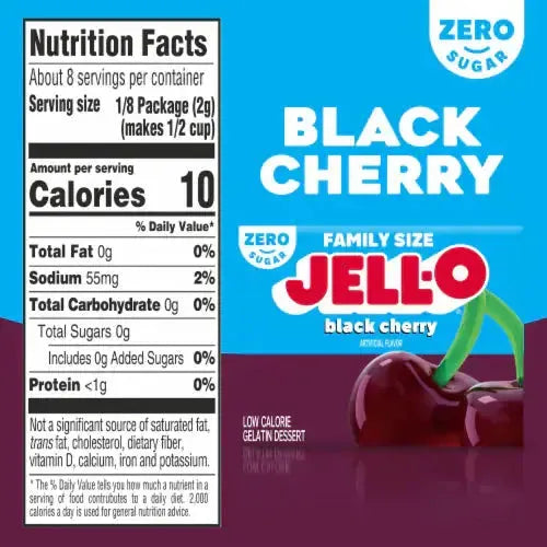Jell-O Sugar Free Jelly Gelatin Powder - Black Cherry - 0.3 oz