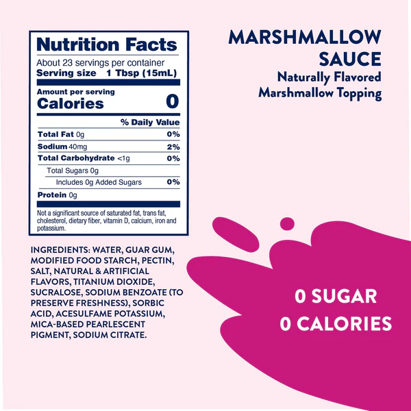 Skinny Mixes - Sugar Free Sauce Topping - Marshmallow (Seasonal) - 12oz