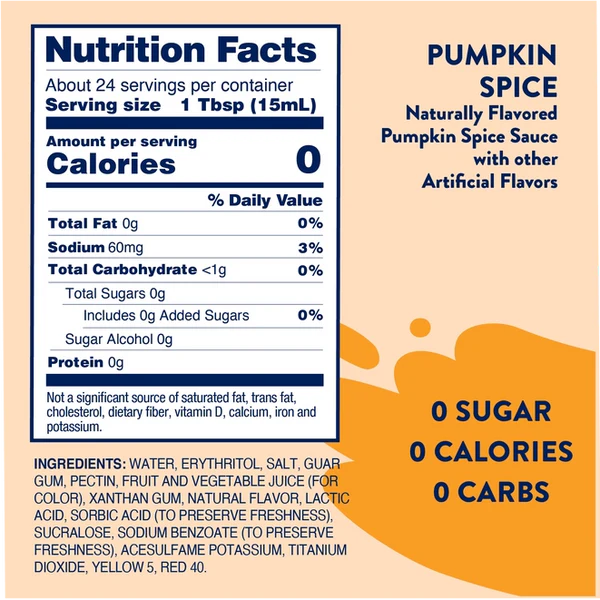 Skinny Mixes - Sugar Free Sauce Topping - Pumpkin Spice (Seasonal) - 12oz