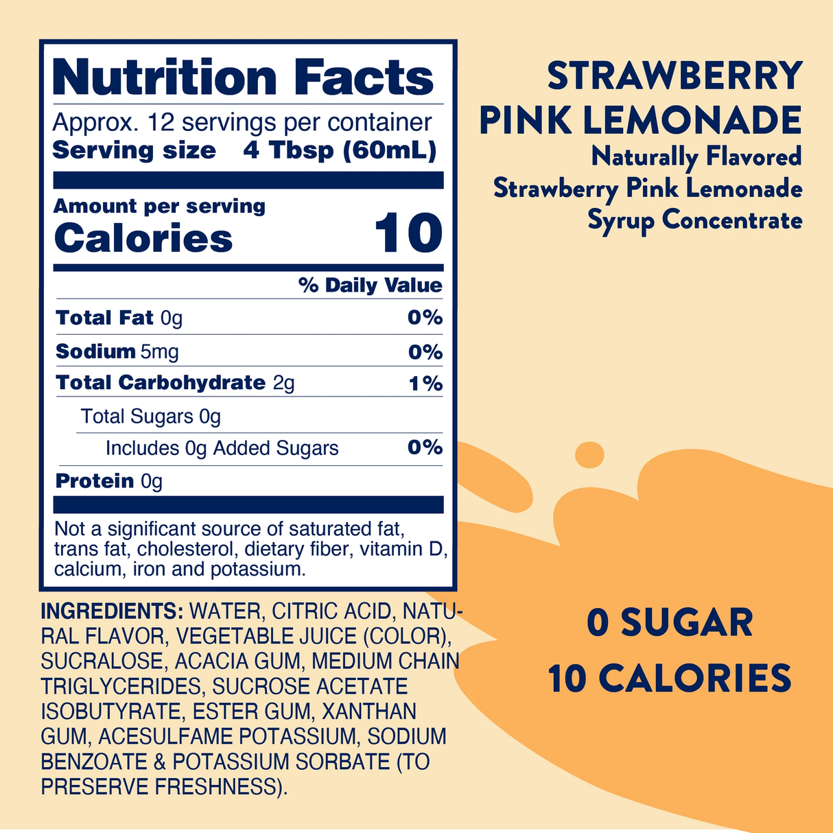 Skinny Mixes - Sugar Free Strawberry Pink Lemonade Concentrate - 750ml