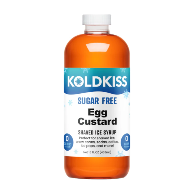 Koldkiss - Sugar Free Shaved Ice Syrup - Egg Custard - 463ml