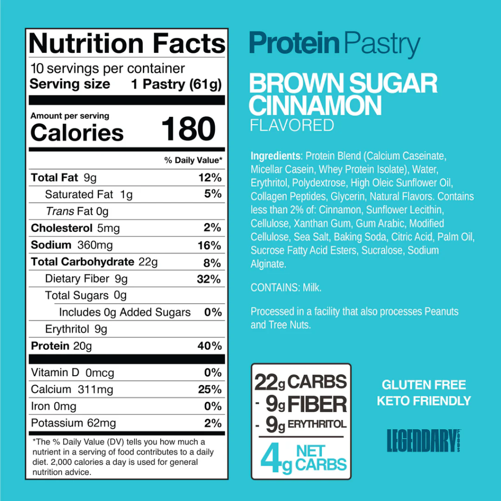 Legendary Foods - Protein Pastry - Brown Sugar Cinnamon - 61g