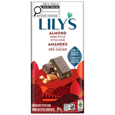 Lily's - Tablette de Chocolat Noir - Amande 55% Cacao - 85 g