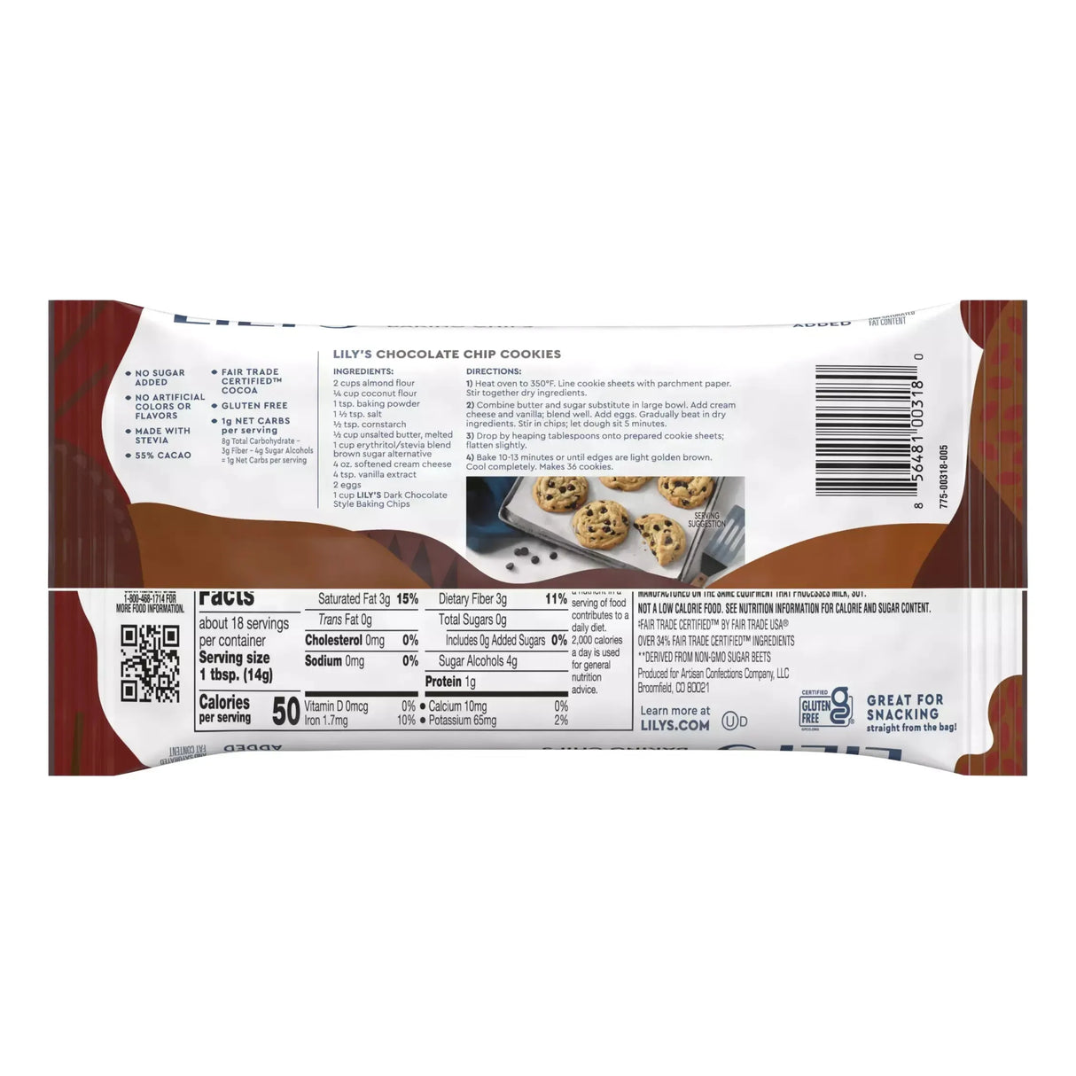 Lily's - Baking Chips - Dark Chocolate 55% - 255 g