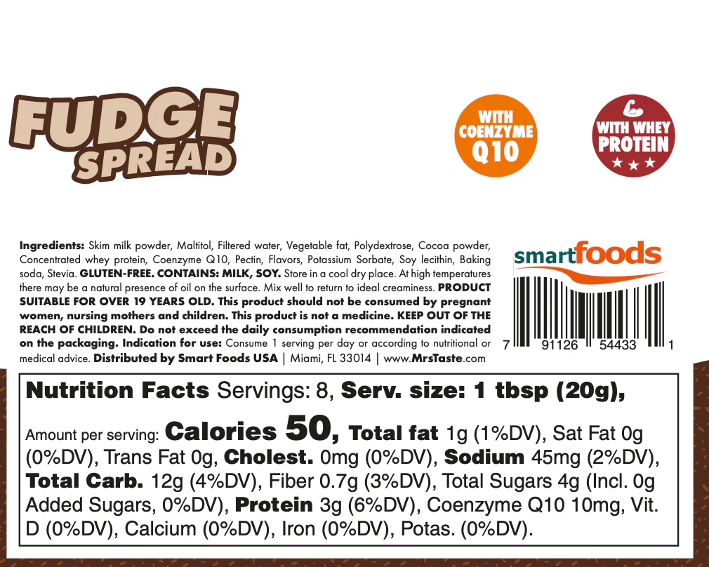 Mrs Taste - Sugar Free Protein Spread - Fudge Spread - 160g
