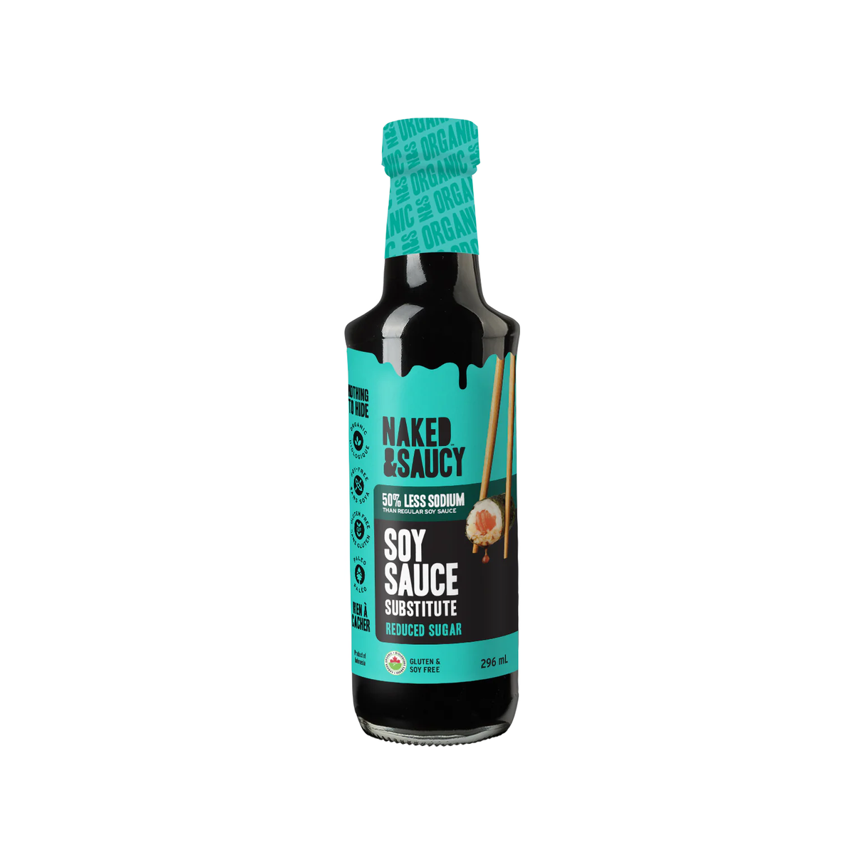 Naked & Saucy - Asian Sauces - Low Sugar Soy Sauce - 296ml