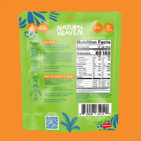 Natural Heaven - Hearts of Palm - Keto Bowl Ready Meal - Southwest - 1 Pack