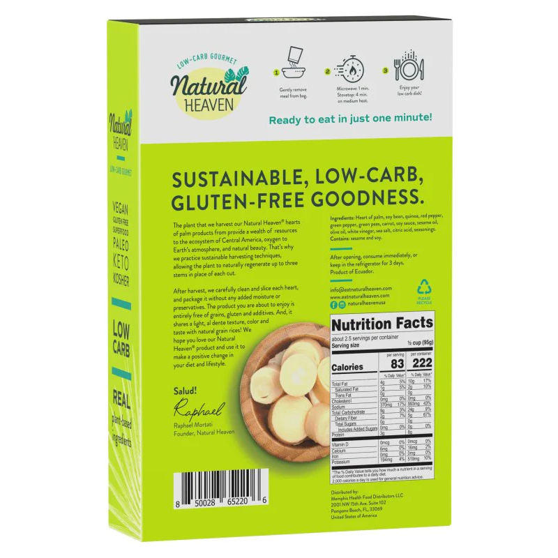 Natural Heaven - Hearts of Palm - Keto Bowl Ready Meal - Asian - 1 Pack