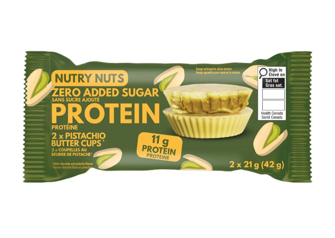 Nutry Nuts - Zero Added Sugar Protein Pistachio Butter Cups - White Chocolate - 2x21g