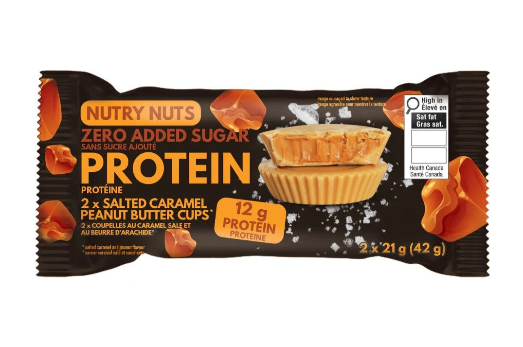 Nutry Nuts - Zero Added Sugar Protein Peanut Butter Cups - Salted Caramel - 2x21g