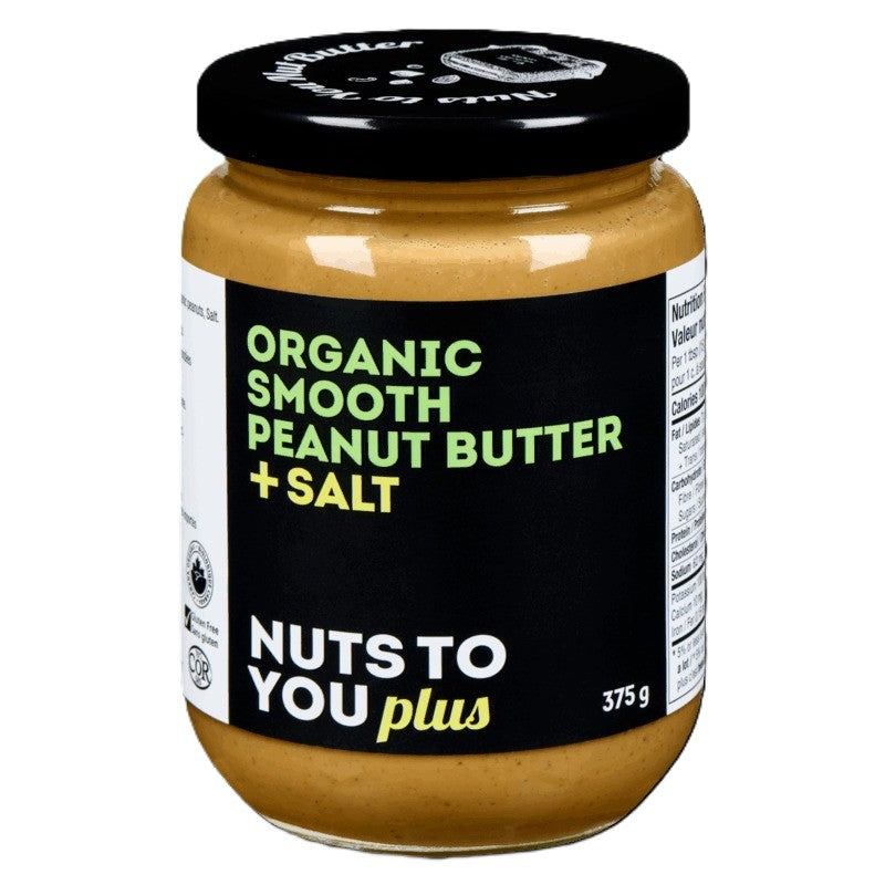 Nuts to You - Peanut Butter - Organic Smooth Peanut Butter + Salt - 375g
