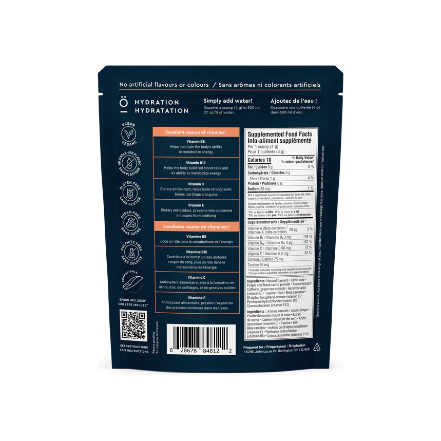 O Hydration - Sugar Free Hydration Boosters for Energy - Strawberry Clementine - 100g