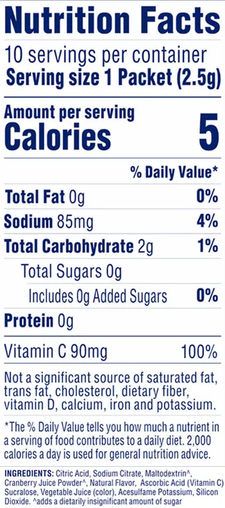 Ocean Spray Zero Sugar Drink Mix - White Cran x Peach - 10 packets