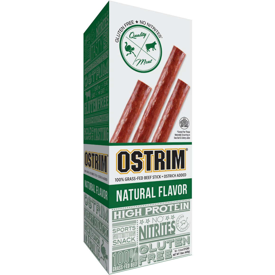 *(Best Before 22 Jun) OSTRIM - Beef & Ostrich Snack Sticks - Natural Flavor - 1 Stick