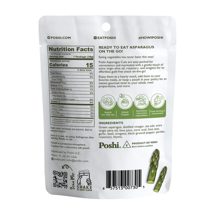 Poshi Veggie Snacks - Asparagus with Rosemary & Oregano - 38g