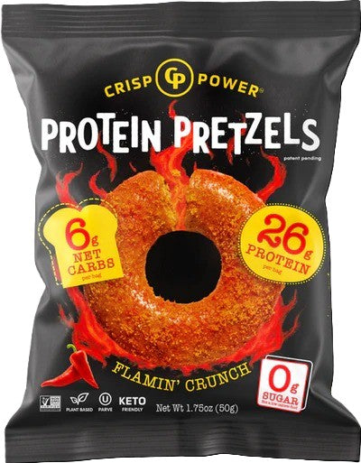 Crisp Power High Protein Pretzel Crisps - Flamin' Crunch- 50g