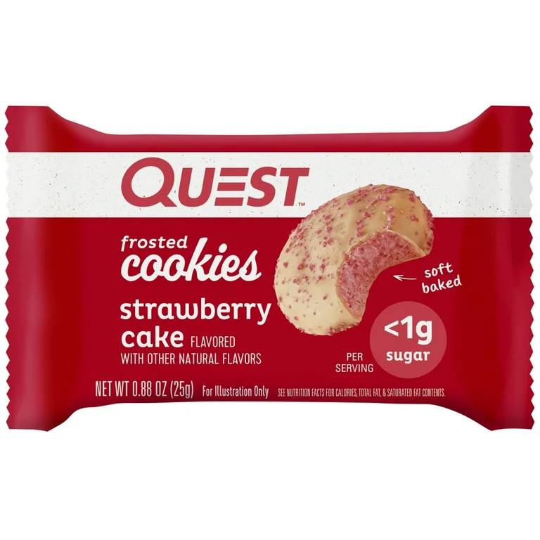 Quest Frosted Cookie - Strawberry Cake - 1 Cookie