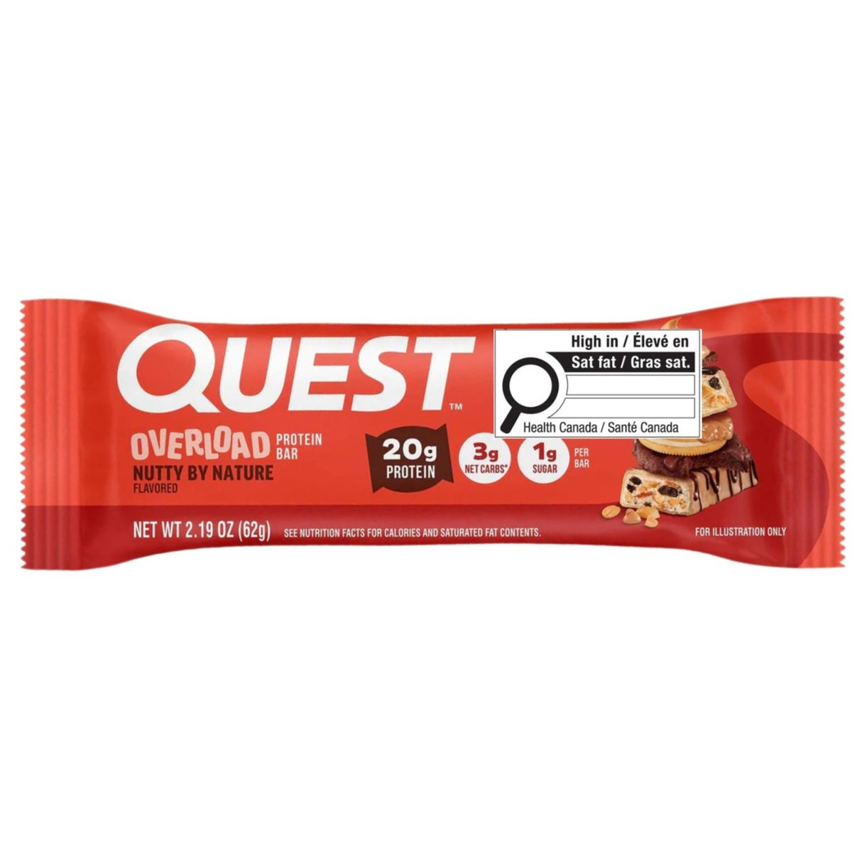 Quest Overload Bar - Nutty By Nature - 62g