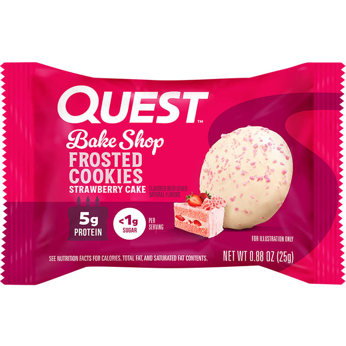 Quest Frosted Cookie - Strawberry Cake - 1 Cookie