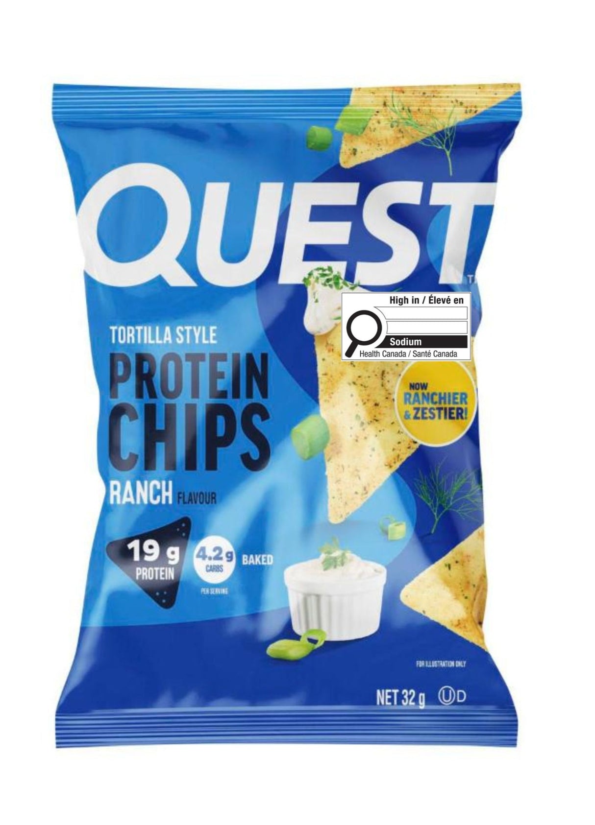 Chips protéinées style tortilla Quest - Ranch - 1 sac