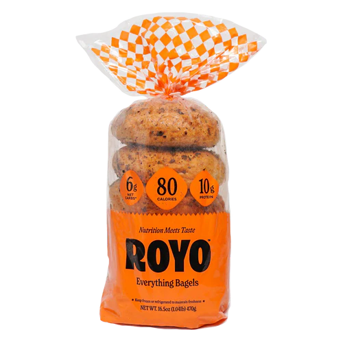 Royo Bread Company - Low Carb Bagels - Everything - 6 bagels
